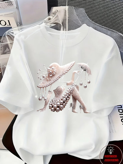 Elegant Women's Printed Short Sleeve Shirt