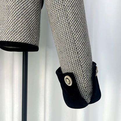Elegant Comfortable Lapel Collar Casual Tweed Jacket