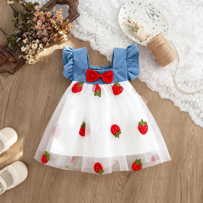 Baby Girl Cherry Mesh Dress