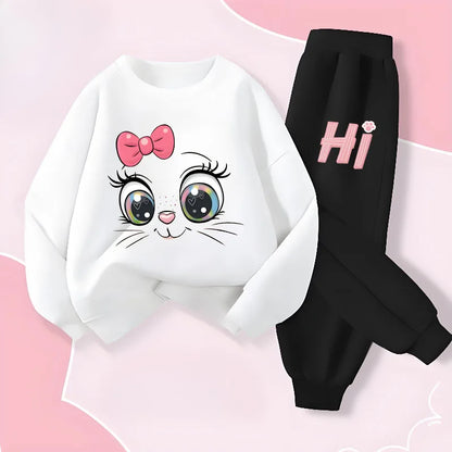 Long Sleeved Hoodies for Girls Spring Pullover Long Pant Sets