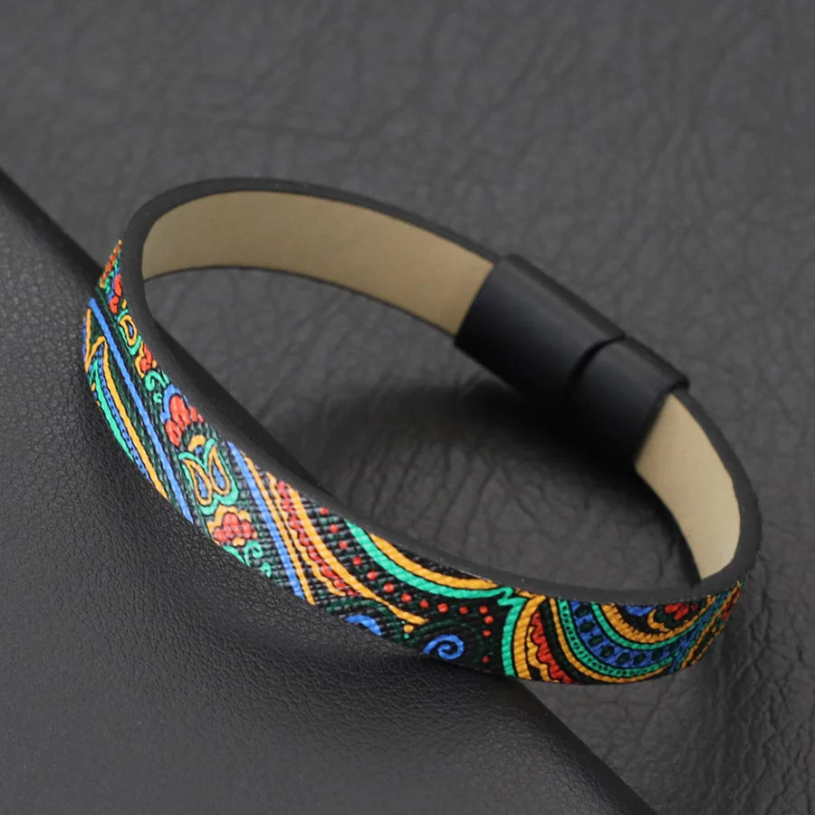 Premium PU Leather 3 Colors Printing Bangles Bracelet