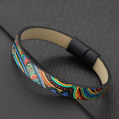 Premium PU Leather 3 Colors Printing Bangles Bracelet