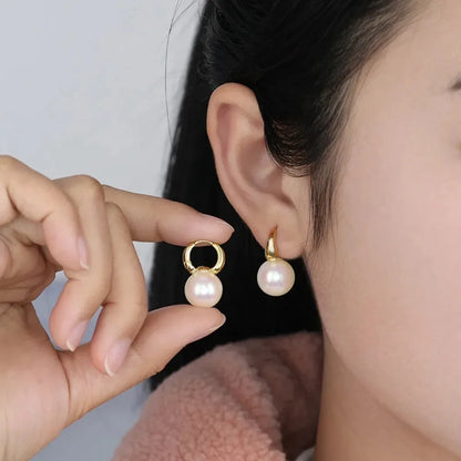 Pearl Hoop Earrings