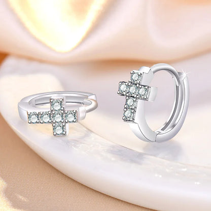 925 Sterling Silver Zircon Buckle Earrings
