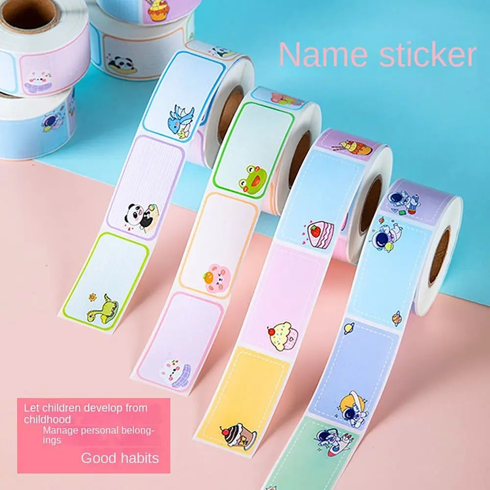 Cartoon Style Name Sticker Waterproof Handwritten Tag Sticker