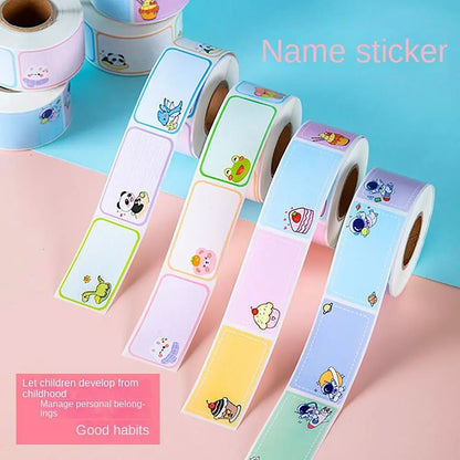 Cartoon Style Name Sticker Waterproof Handwritten Tag Sticker