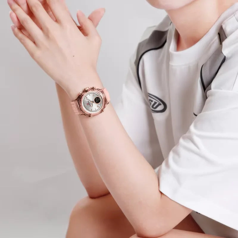 Casual Sports Quartz LCD Digital Display 50M Waterproof Wristwatch