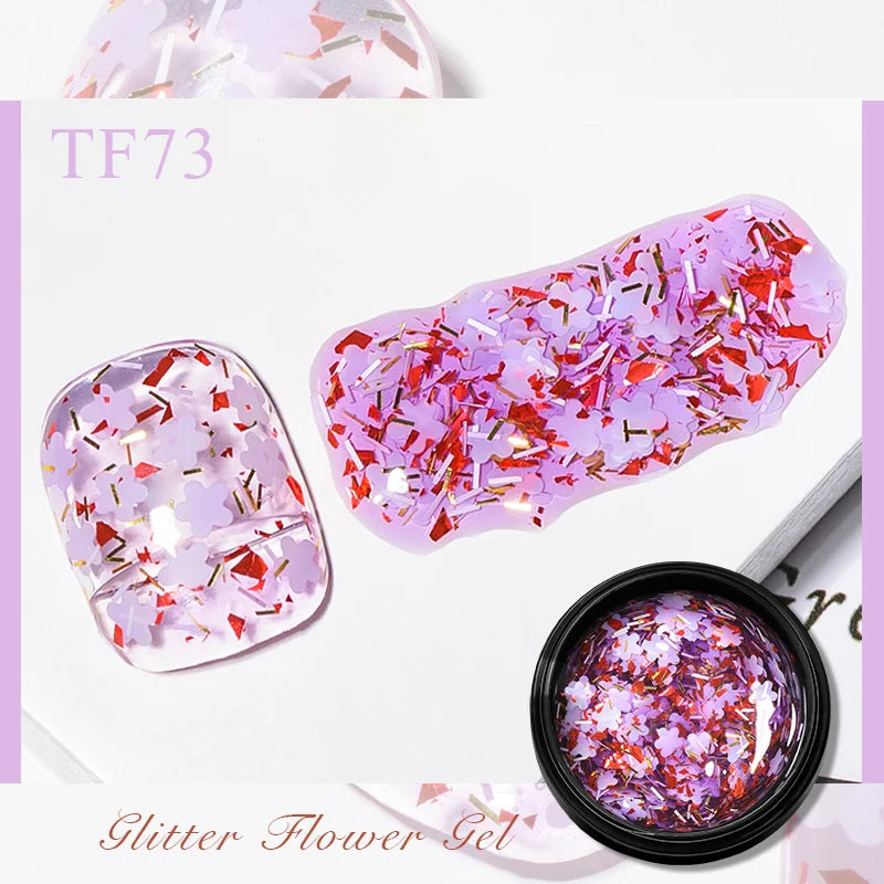 Pink Dried Flower Gel Nail Polish