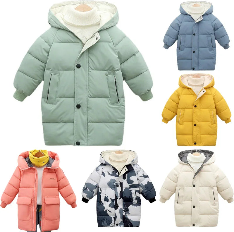 Down Long Outerwear Winter Autumn Teen Cotton -Padded Parka Coats