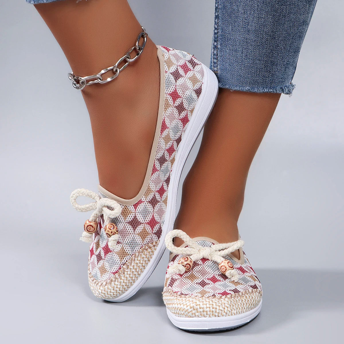Mesh flat casual sneakers shoes