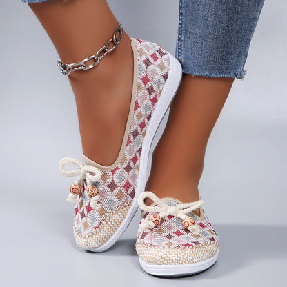 Mesh flat casual sneakers shoes