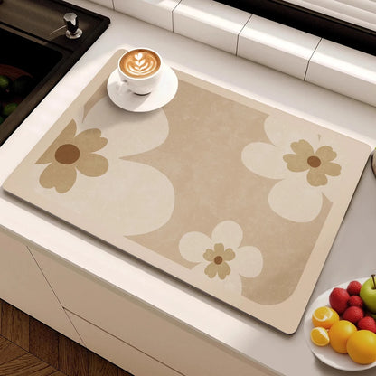 Minimalist Lines Diatom Mud Dish Drying Mat