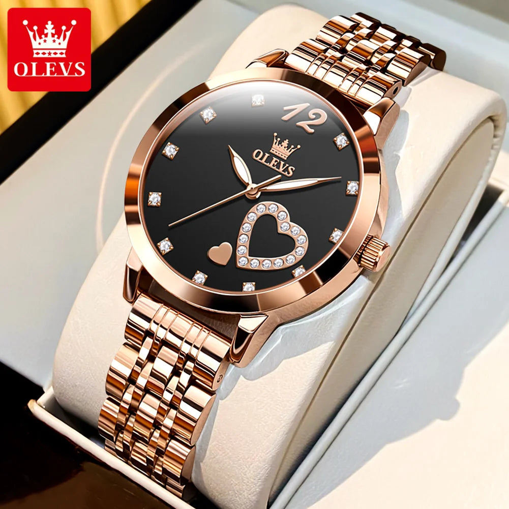 Quartz Stainless steel "Love" Dial Elegant Waterproof Luminous Quartz Watch