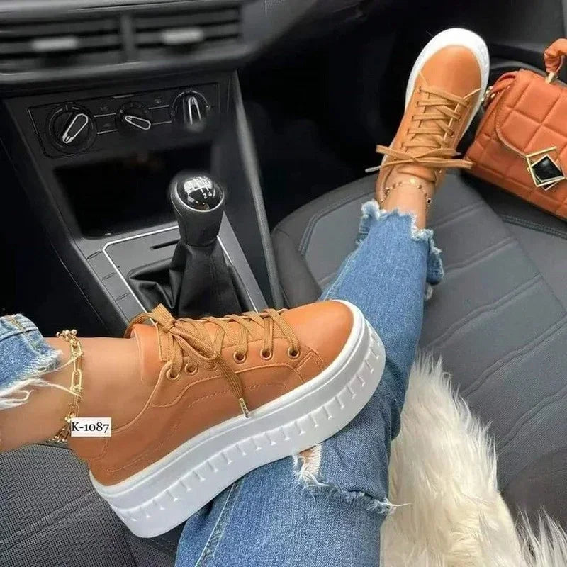 Casual Vulcanized Outdoor Walking Breathable Wedge Heel Sneakers