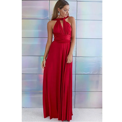 Multi-worn V-neck Vestidos De Fiesta Long Sexy Maxi Dress