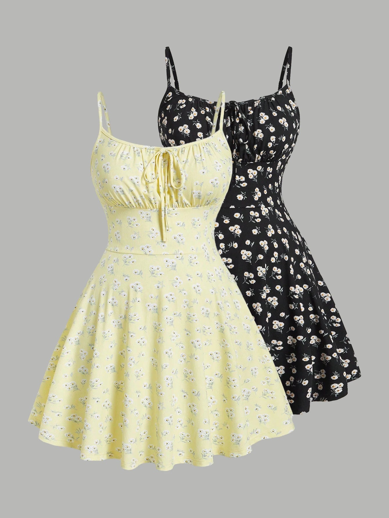 Floral elegant sleeveless thin strap dress