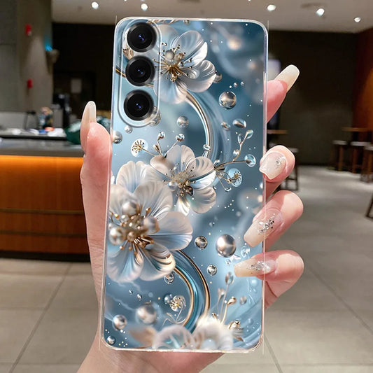Beautiful Butterfly Flowers Printed Soft Silicone Cover