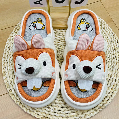 Cute Cartoon Lovely Animals Bedroom Cotton Home Indoor Thick Sole Slippers
