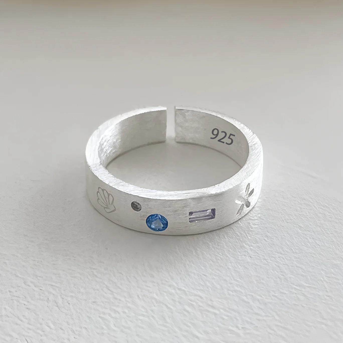 925 Sterling Silver Geometry Crystal Ring