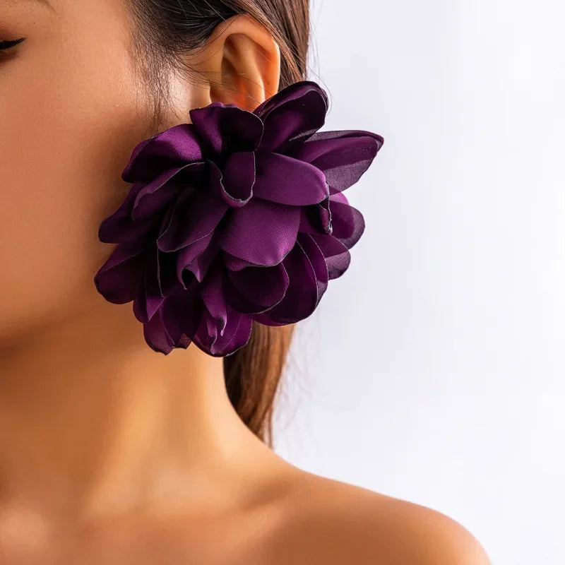 Exaggerated Big Flower Stud Earrings