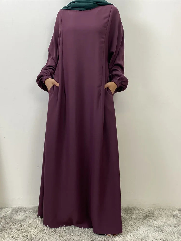 Muslim Front Zippers Abaya Dress