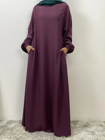 Muslim Front Zippers Abaya Dress