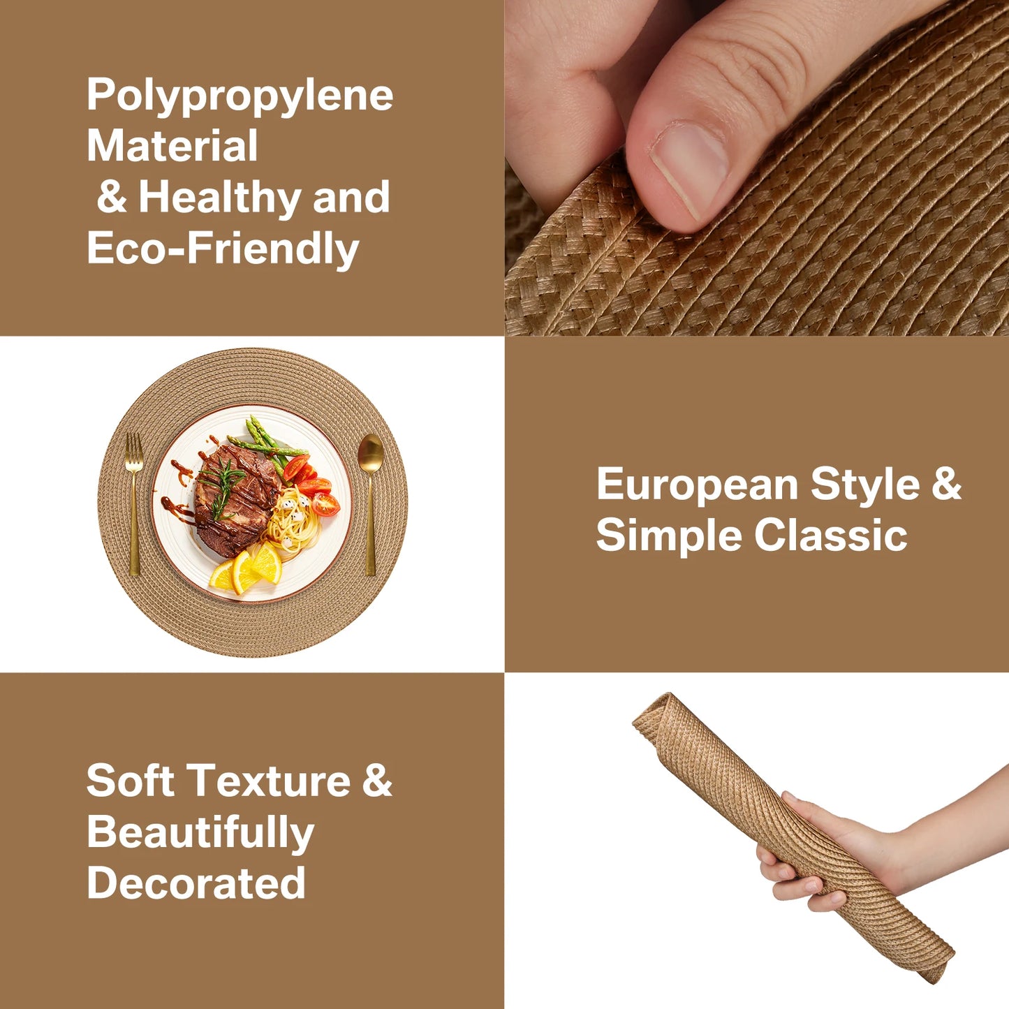 Round Braided Placemats Set