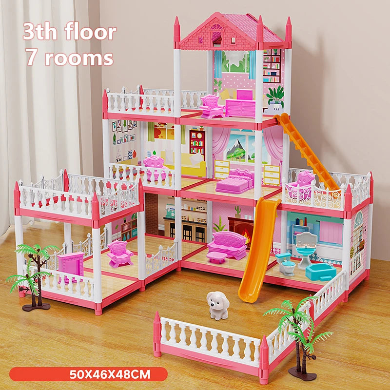 Toy 3d Assembly Diy Mini Toy House Accessories Villa Princess Castle