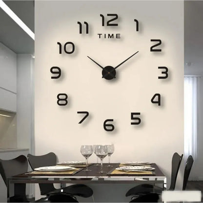 Large Wall Clock 3D DIY Quartz Acrylic Mirror Stickers Clocks