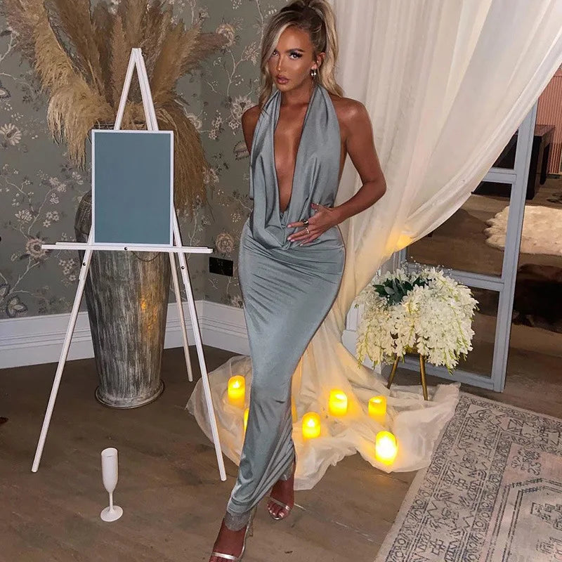 Backless Midi Bodycon Sexy Dress