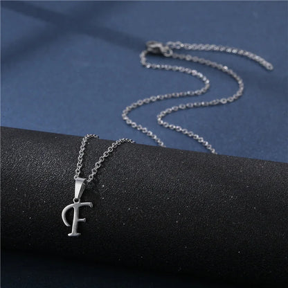 Letter Stainless Steel Letter Glossy Choker Necklaces