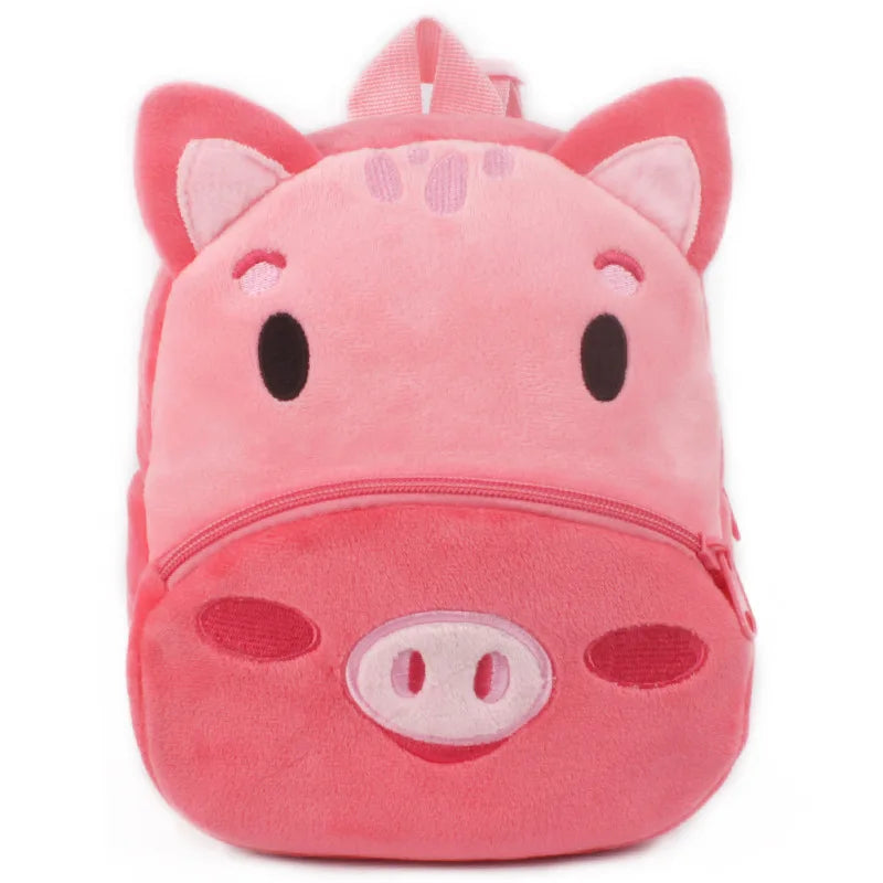 3D School Bags Cartoon Print Plush Kids Backpack Kindergarten Mini Bag