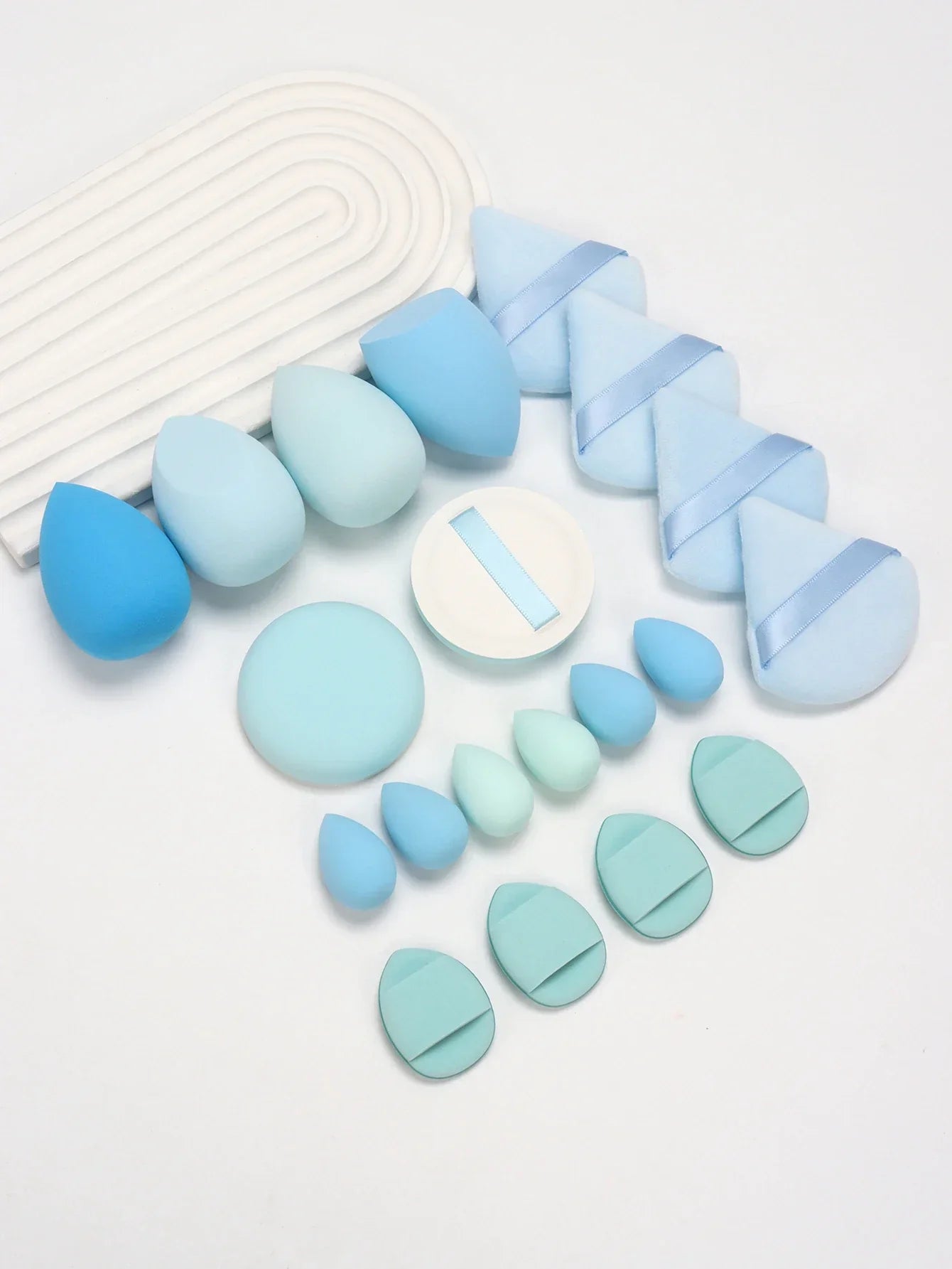 20 Pcs Pink Makeup Sponge and Makeup Puff Set