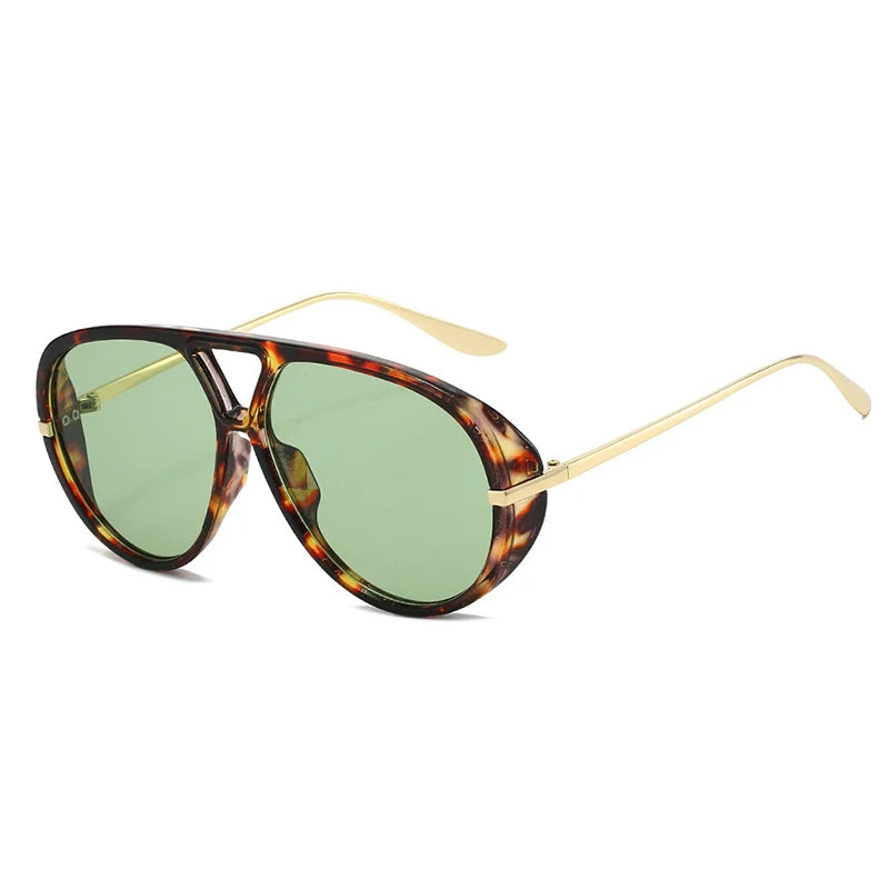 Oversized Punk Metal Double Bridge Sunglasses