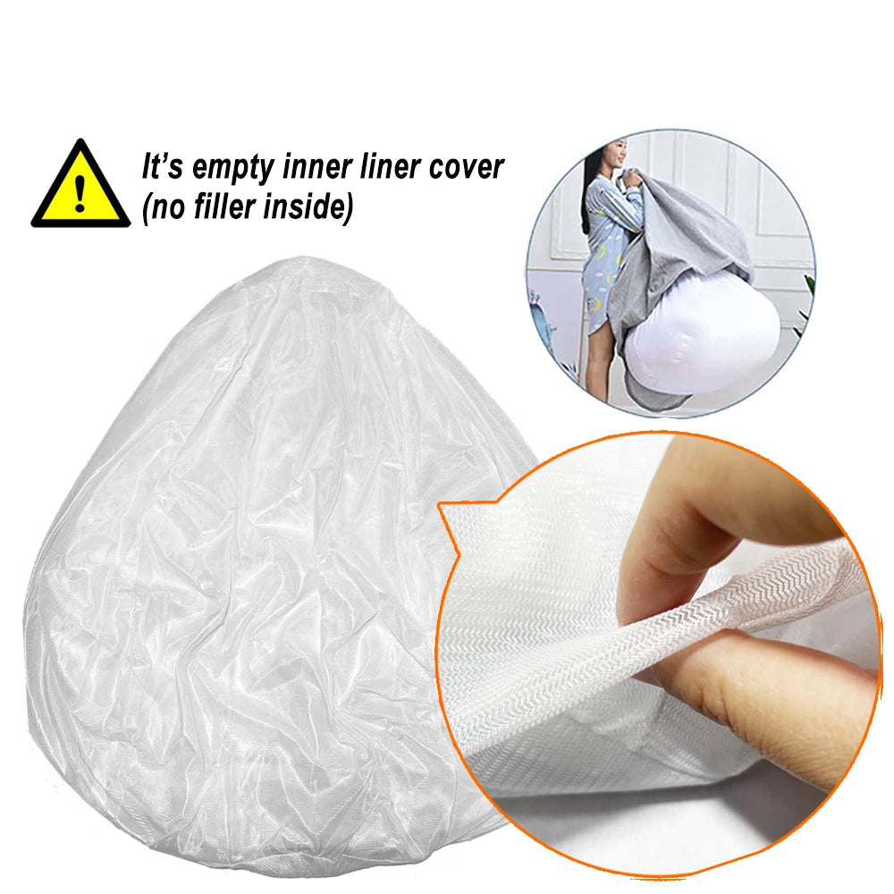 Adults  Children Fluffy Faux Fur Bean Bag Pouf Cover without Filler Beanbag