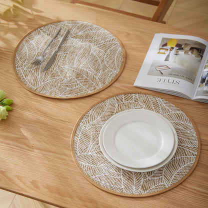 2/4/6/8pcs Bohemian Jute Printed Placemats Mats