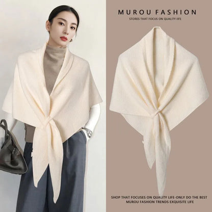 Triangle Scarf Neck Wrap Wool Blended Thickened Warm Shoulder Shawl