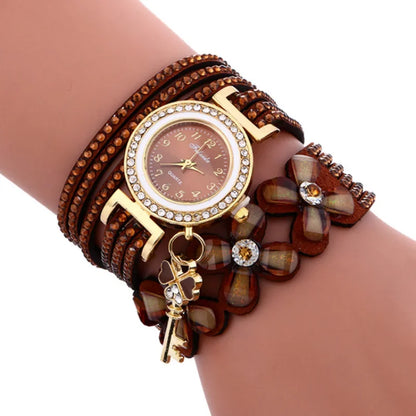 White Chimes Leather Bracelet Watches