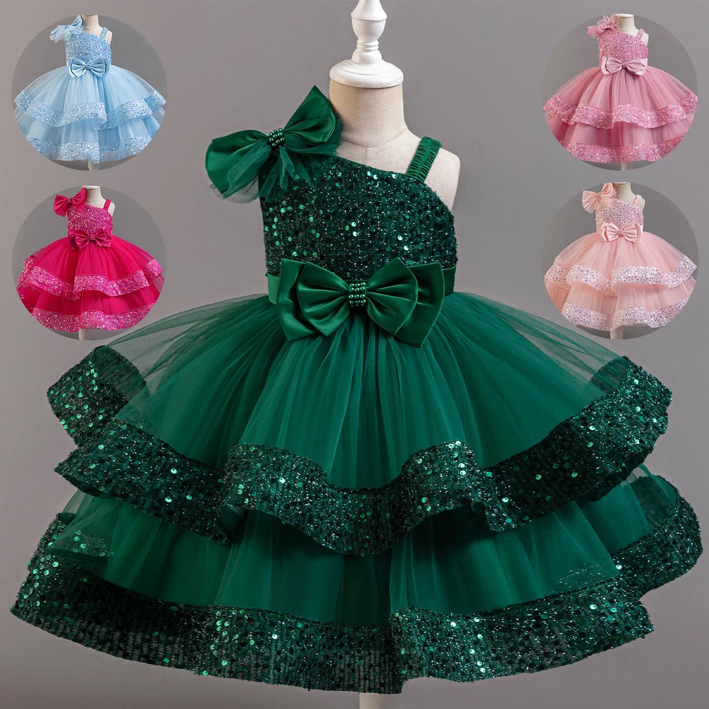Flower Sequins Short Sleeveless Costume Cosplay