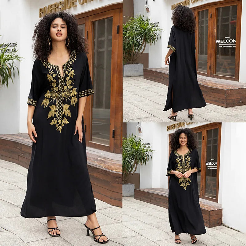 Swimsuit Cover Ups Short Sleeve Cover Up Kaftan Dresses