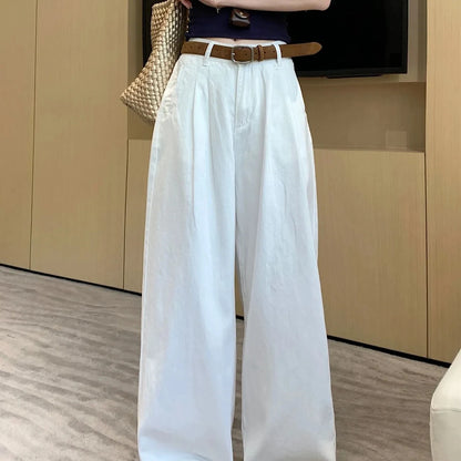 Y2K Korean Style High Waisted Wide Leg Jeans