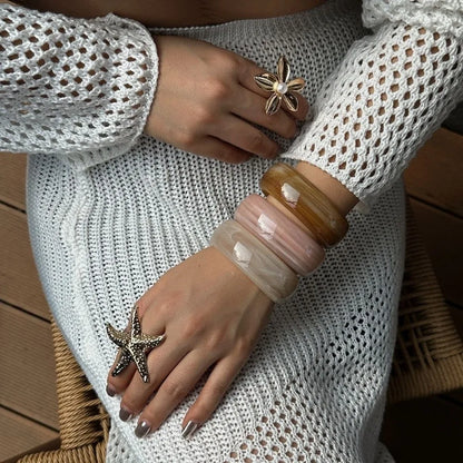 Resin Cuff Exaggerated Geometric Bracelet