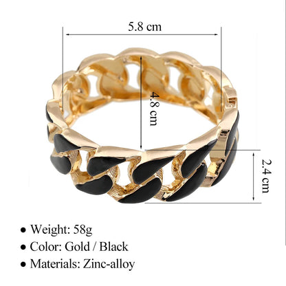 Zebra Shape Round Metal Wide Geometric Bracelet