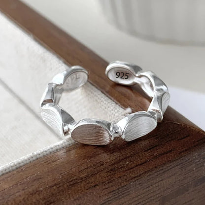 925 Sterling Silver Open Pearl Smile Stackable Finger Ring