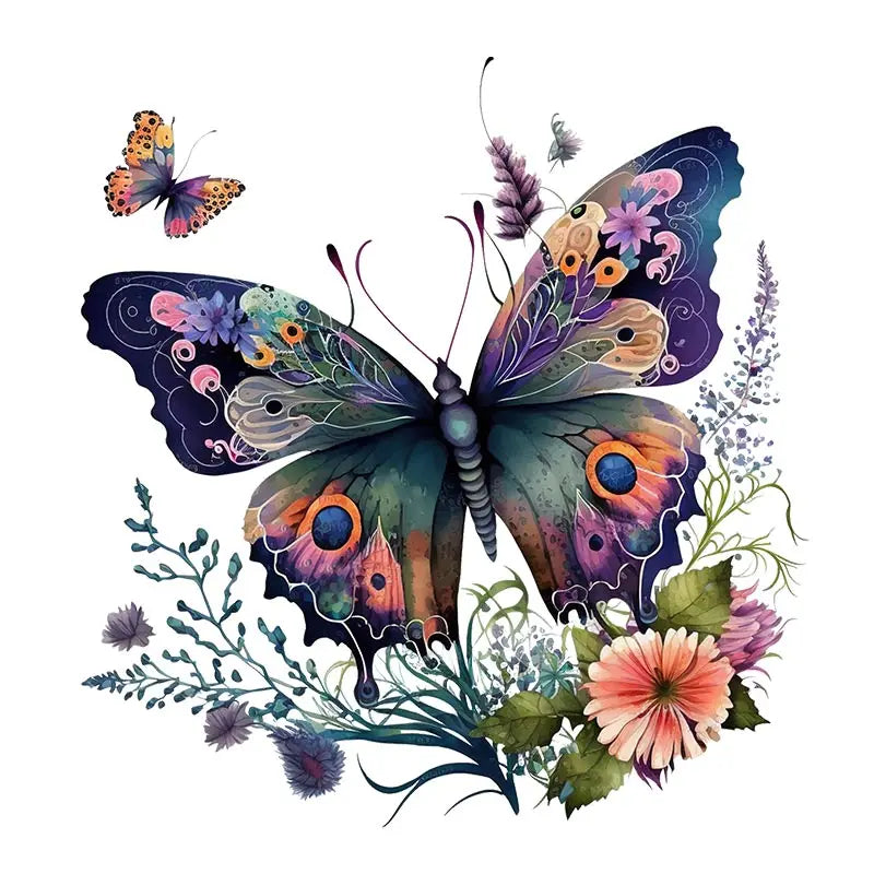 Butterflies Plants Flowers Wall Sticker