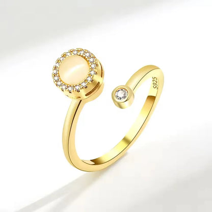 DANA 925 Silver Sunflower Diamond Zircon Ring