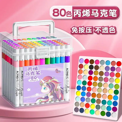 24/36/48/80/120 color acrylic marker pen waterproof stackable
