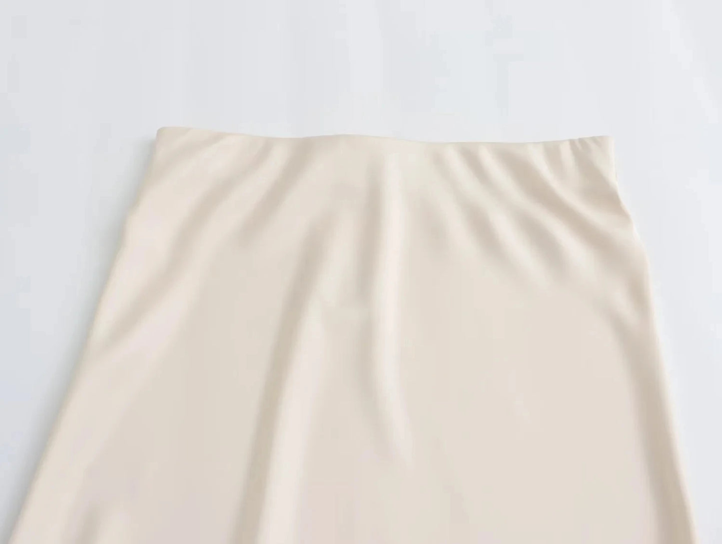 Faldas largas informales de satén de talle alto