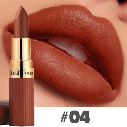 6 Color Matte Lipstick Velvet Dark Brown Lip Gloss Waterproof Lip Stick