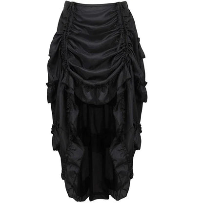 Gothic Long Sexy High-Low Ruffles Corset Skirts